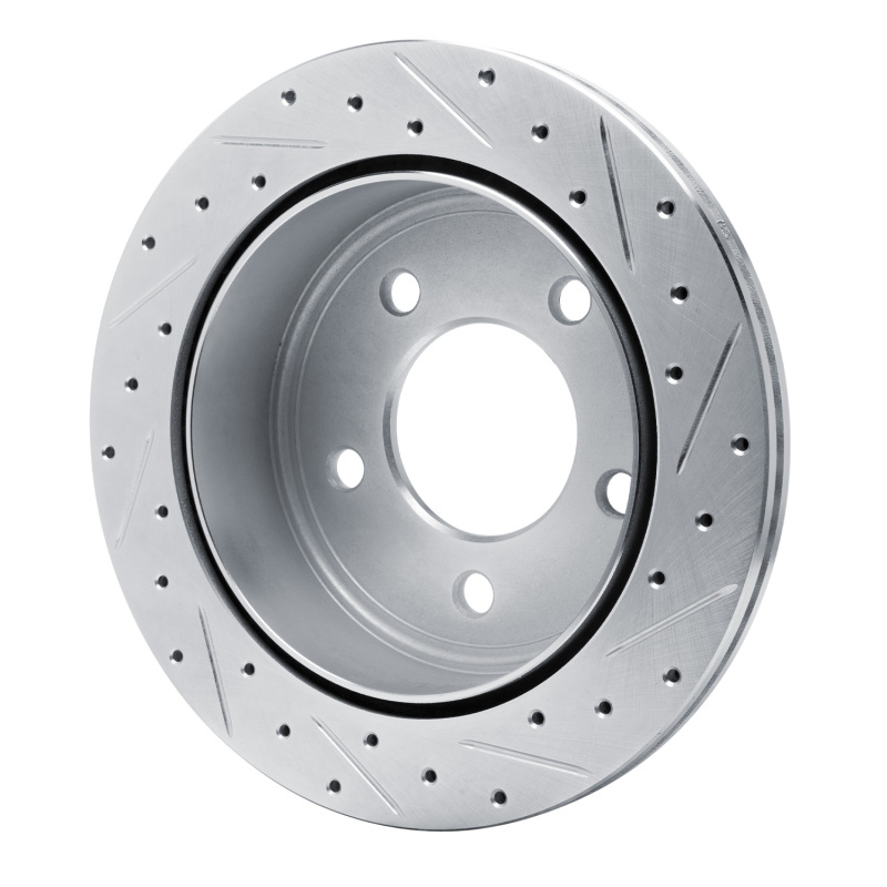 Dodge Ram 1500 Van Brake Rotor (1) - Rear Left - R1 Concepts - Drilled & Slotted - Silver - 2003